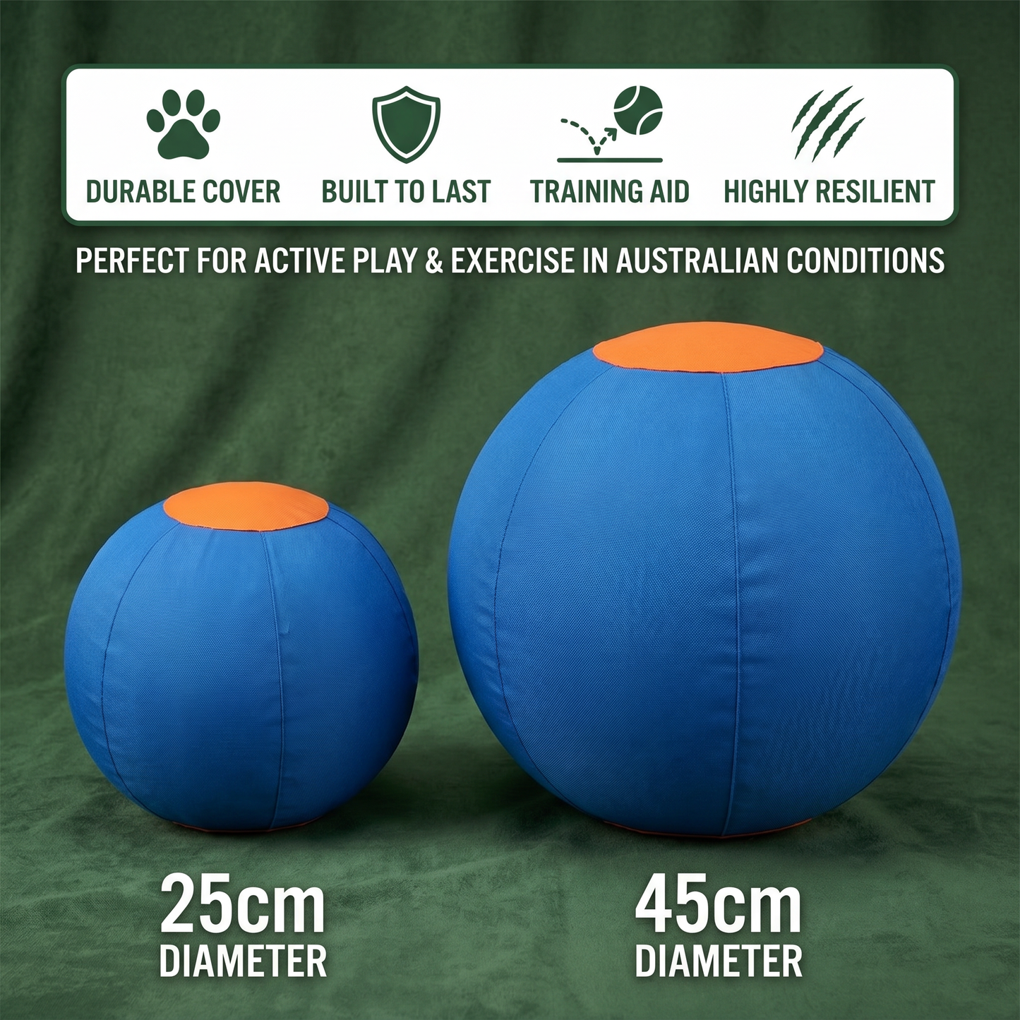 Durable training ball with cover for dogs