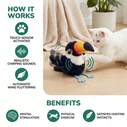 Fluttering and Chirping Bird Cat Toy