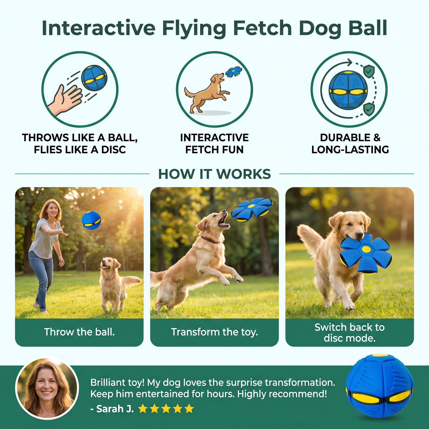 Interactive Flying Fetch Dog Ball