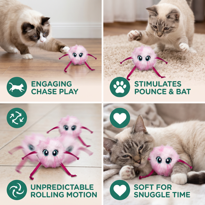 Cute Interactive Rolling Plush Cat toy