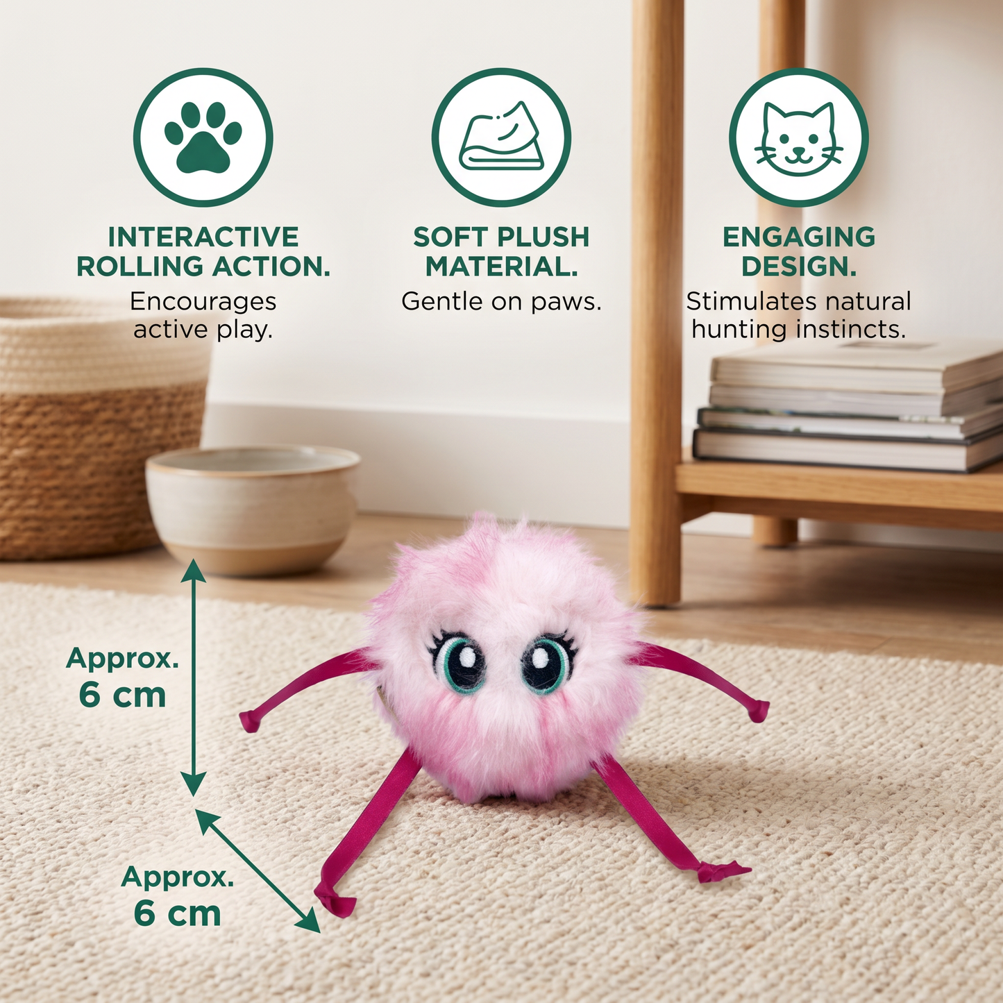 Cute Interactive Rolling Plush Cat toy
