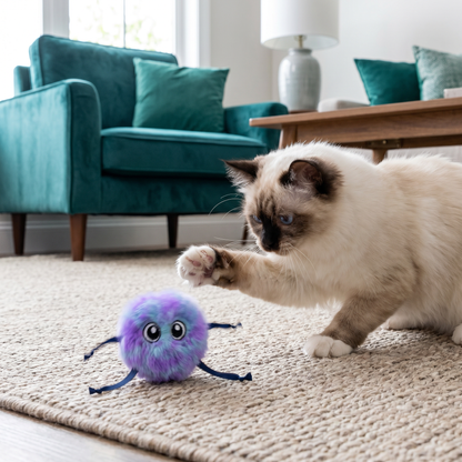 Cute Interactive Rolling Plush Cat toy