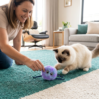 Cute Interactive Rolling Plush Cat toy