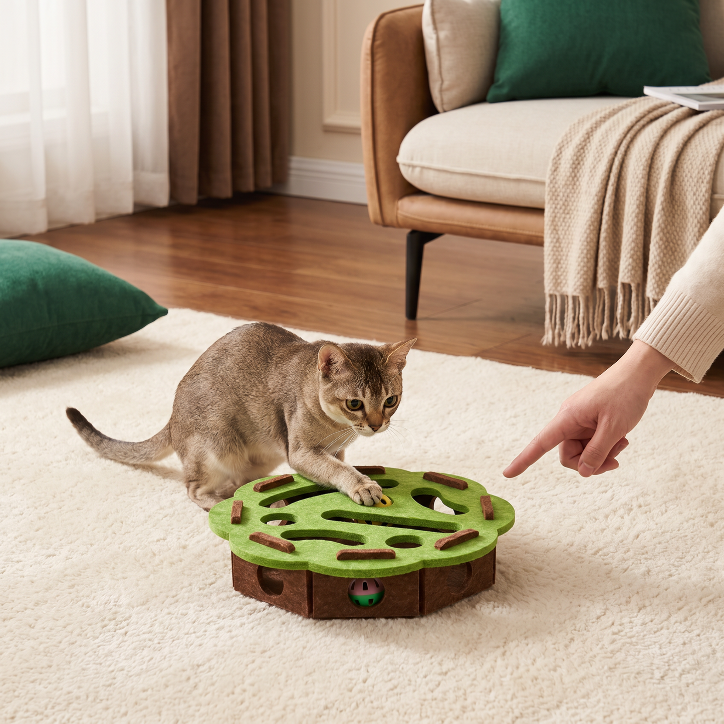 Interactive Cat Puzzle Felt Box Toy