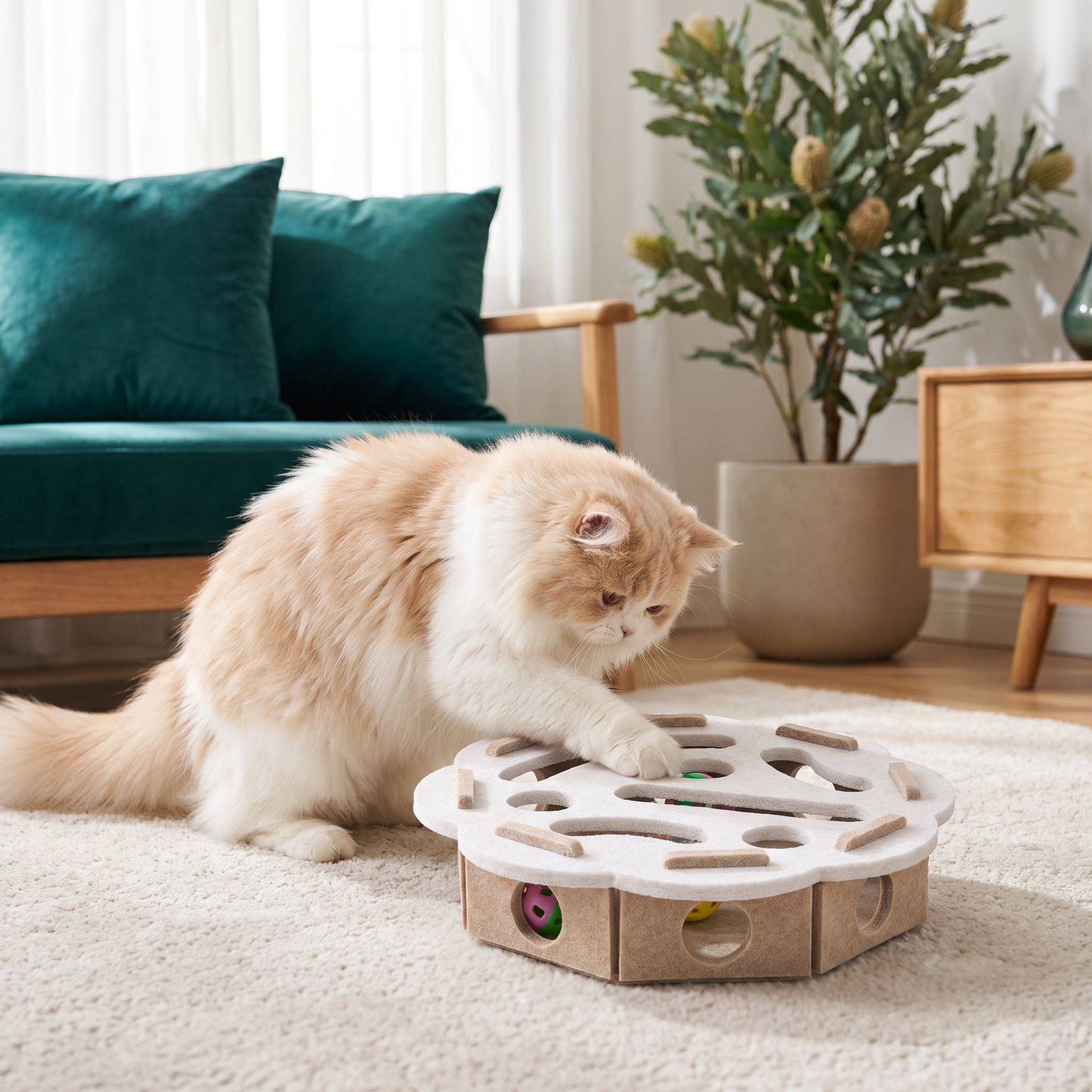 Interactive Cat Puzzle Felt Box Toy