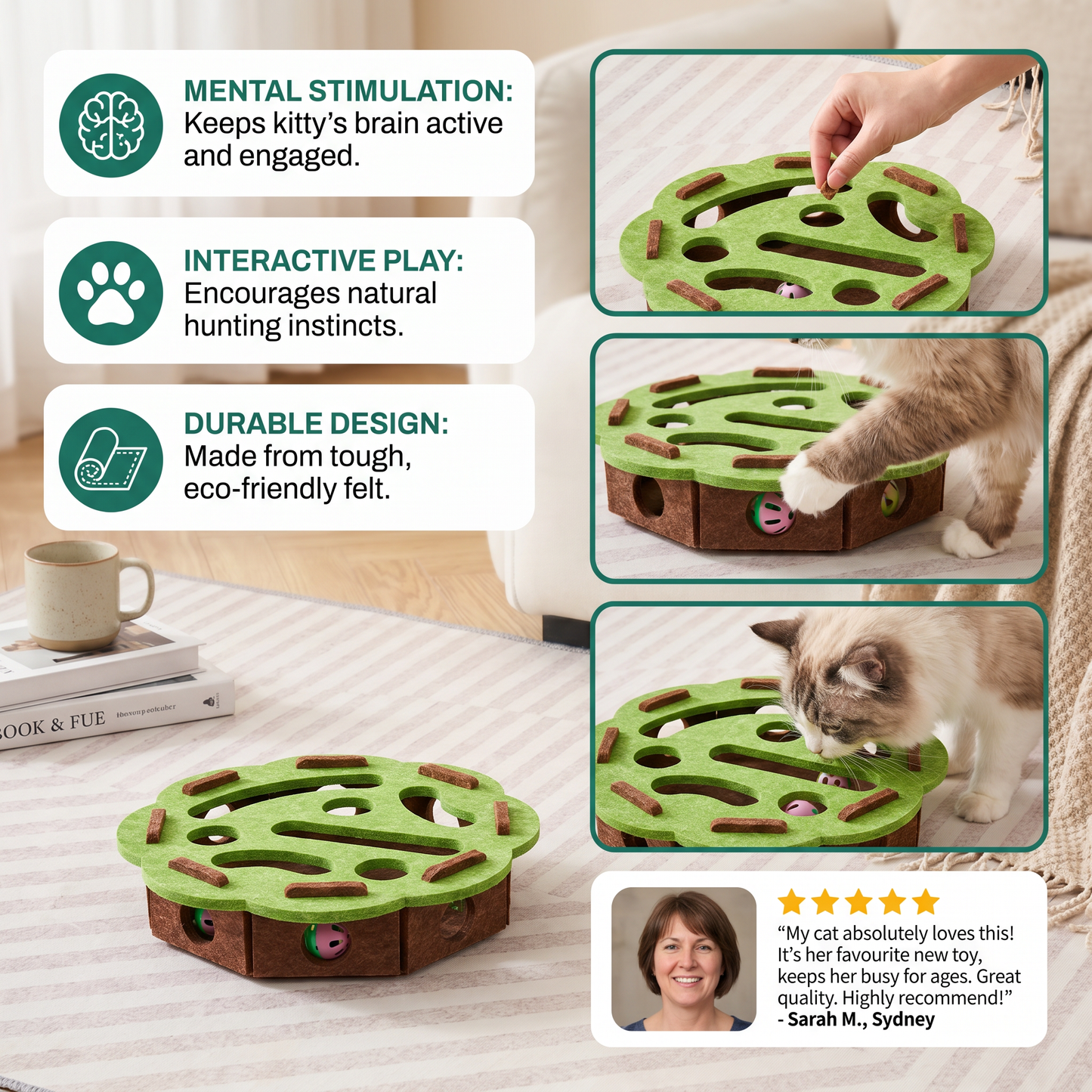 Interactive Cat Puzzle Felt Box Toy