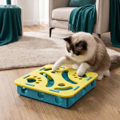 Interactive Cat Puzzle Felt Box Toy