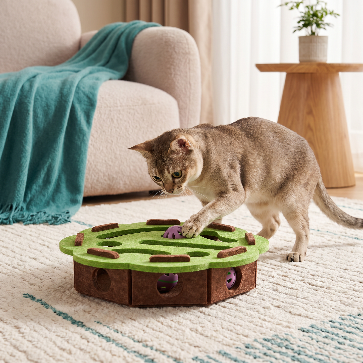Interactive Cat Puzzle Felt Box Toy