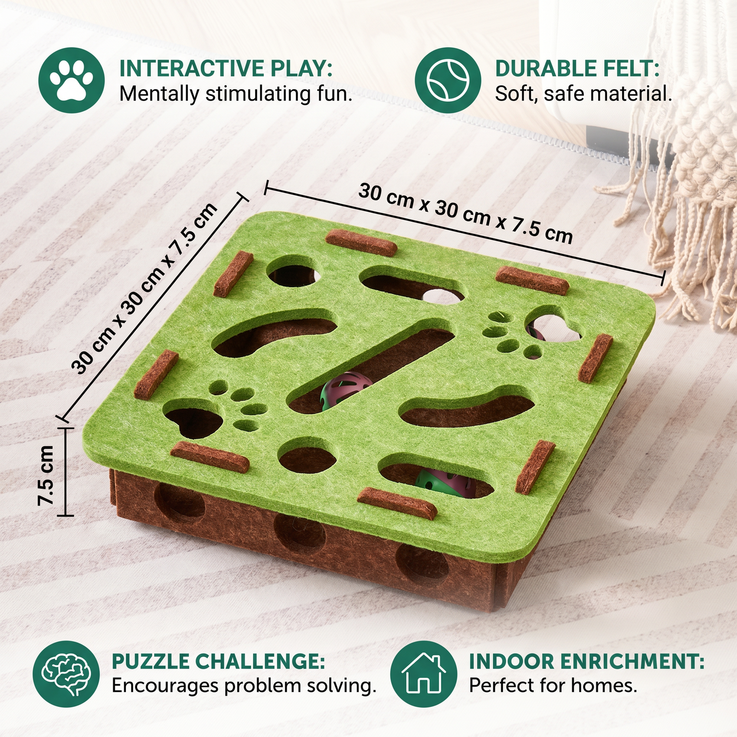 Interactive Cat Puzzle Felt Box Toy