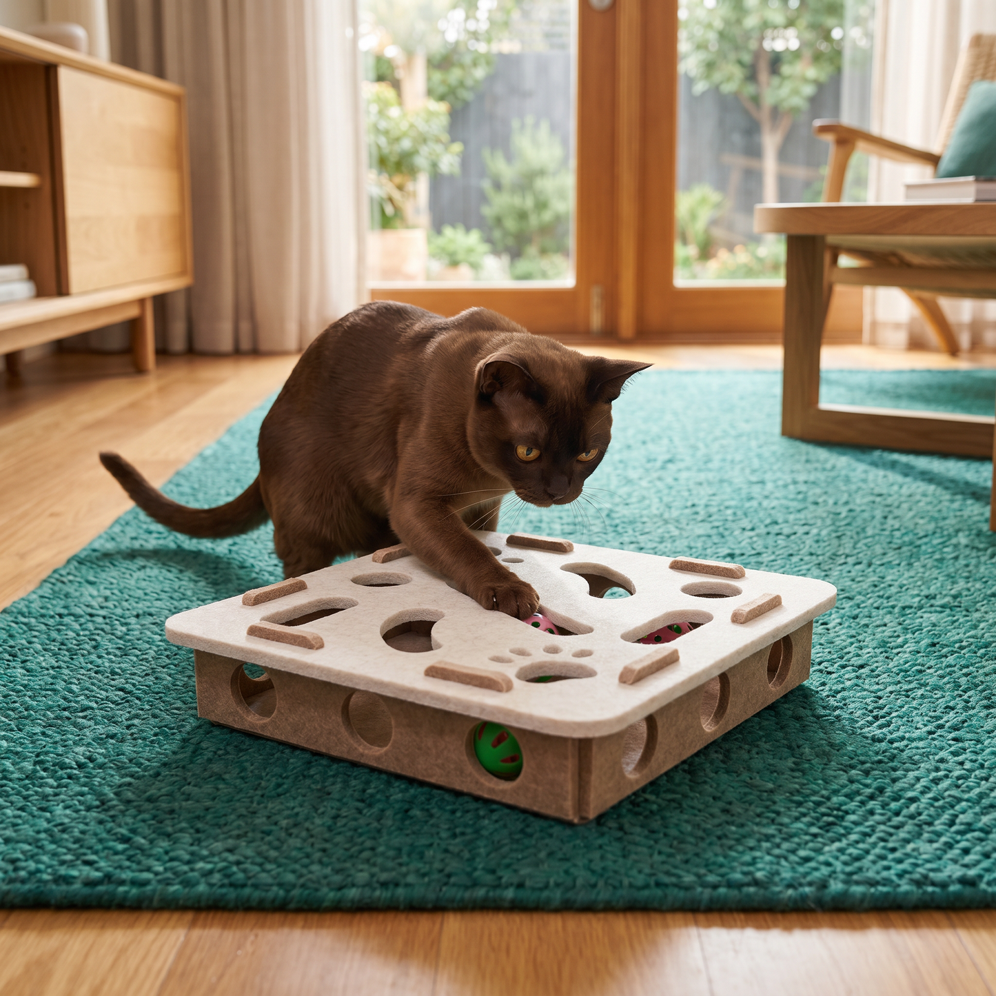 Interactive Cat Puzzle Felt Box Toy