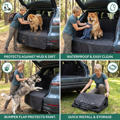 Waterproof SUV Dog Cargo Liner with Bumper Flap