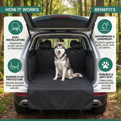 Waterproof SUV Dog Cargo Liner with Bumper Flap