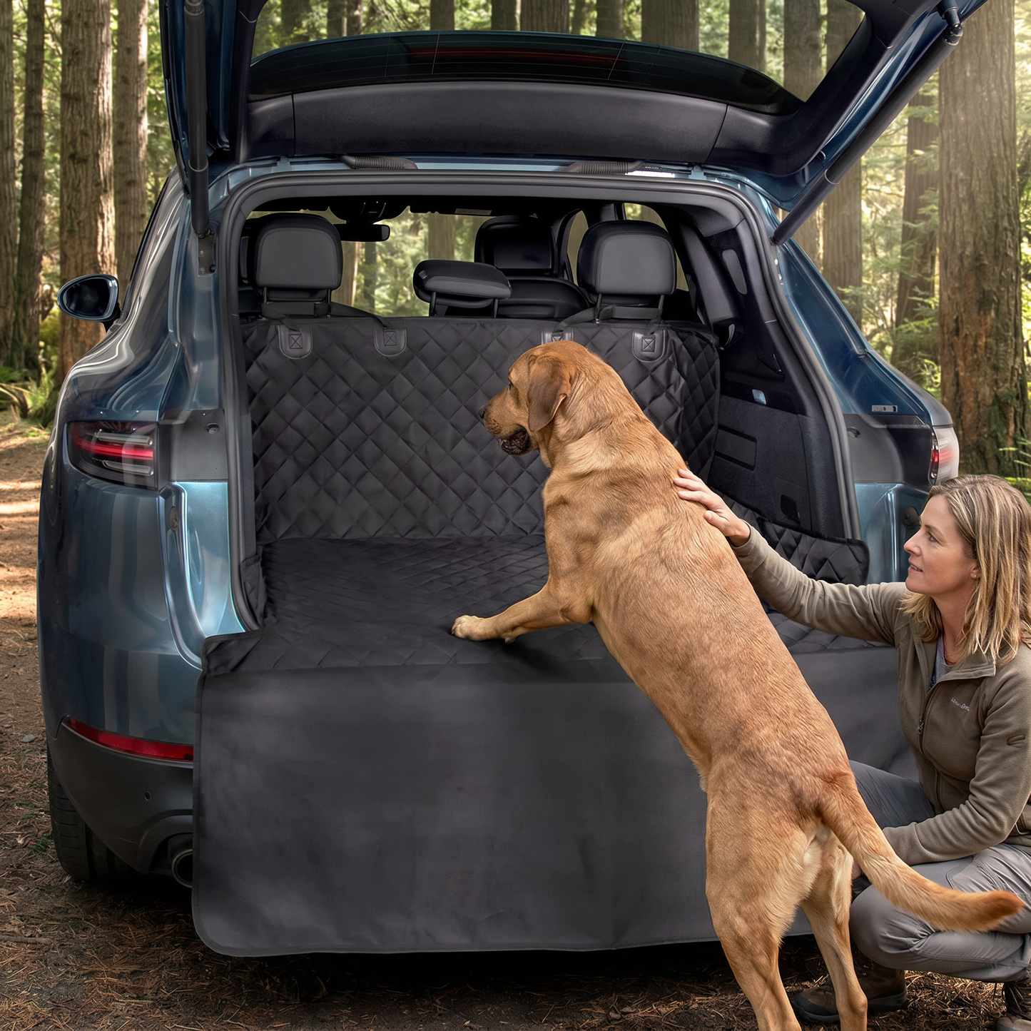 Waterproof SUV Dog Cargo Liner with Bumper Flap