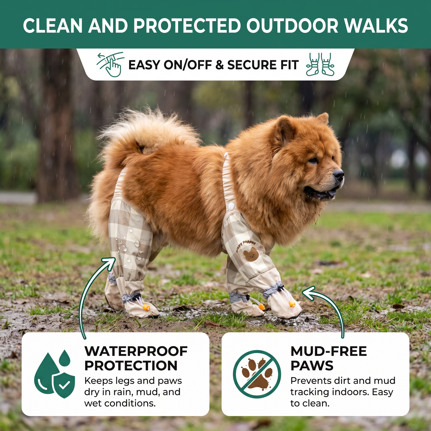 Waterproof Dog Leg Cover Suit for Clean and Protected Outdoor Walks