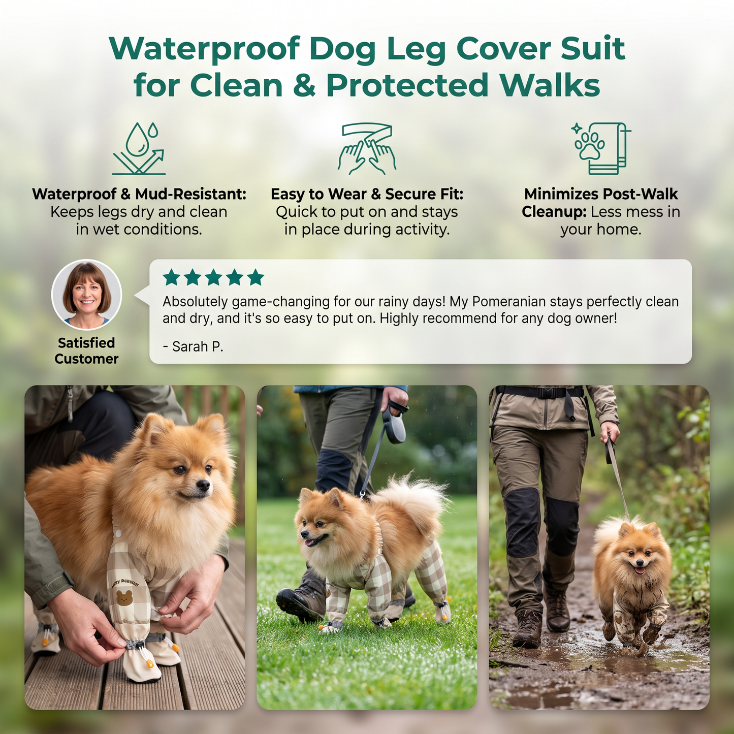 Waterproof Dog Leg Cover Suit for Clean and Protected Outdoor Walks