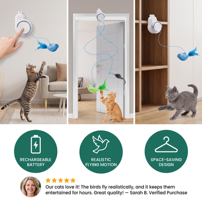 Automatic Flying Bird Cat Toy – Rechargeable Interactive Hanging Teaser