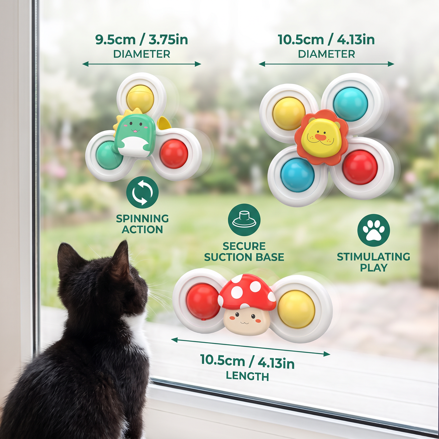 Interactive Cat Spinning Toys - Set of 3