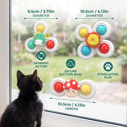 Interactive Cat Spinning Toys - Set of 3