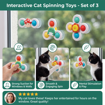 Interactive Cat Spinning Toys - Set of 3