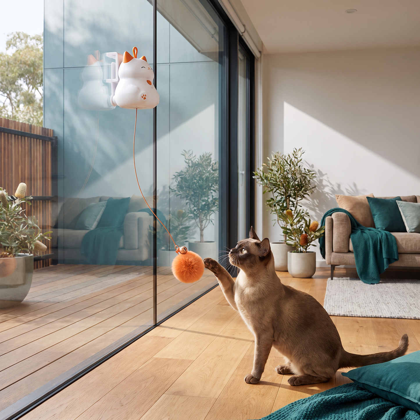 Interactive Rechargeable Cat Toy – Automatic Lifting Pom-Pom Teaser
