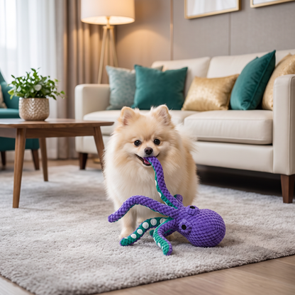 Large Octopus Plush Squeaky Dog Toy