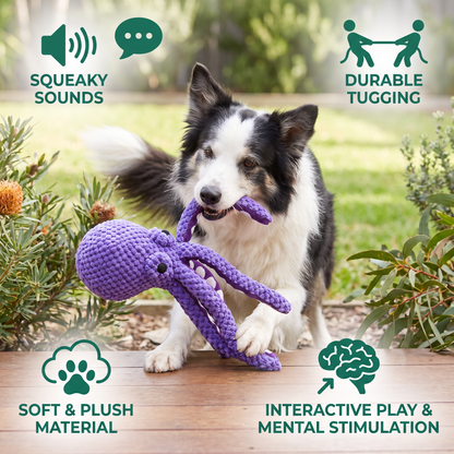 Large Octopus Plush Squeaky Dog Toy
