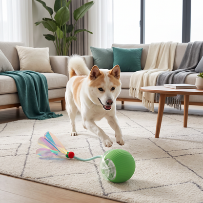 Upgraded Smart Rolling Dog Ball – Durable Interactive Toy with Mesh Tail
