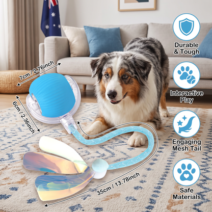 Upgraded Smart Rolling Dog Ball – Durable Interactive Toy with Mesh Tail