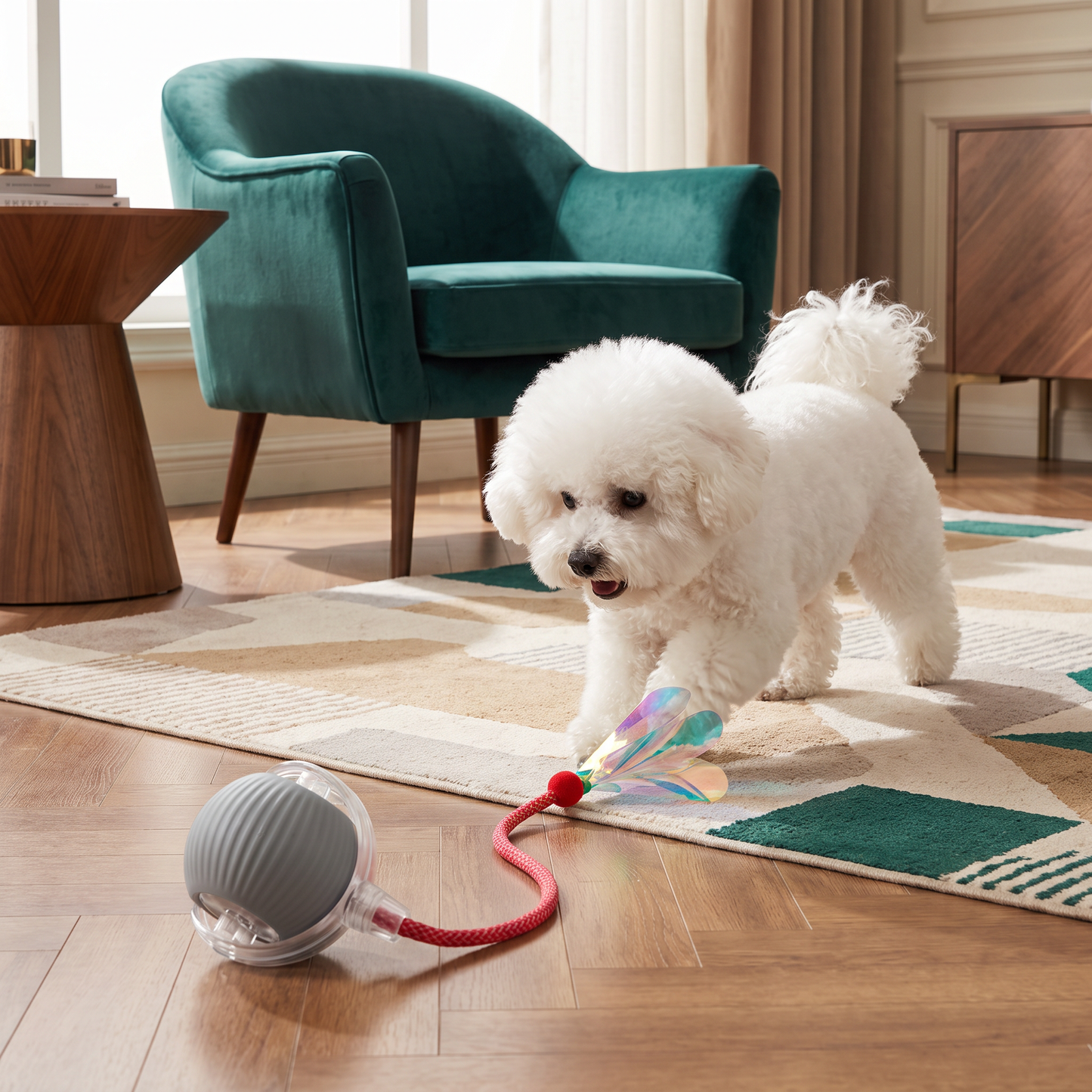 Upgraded Smart Rolling Dog Ball – Durable Interactive Toy with Mesh Tail