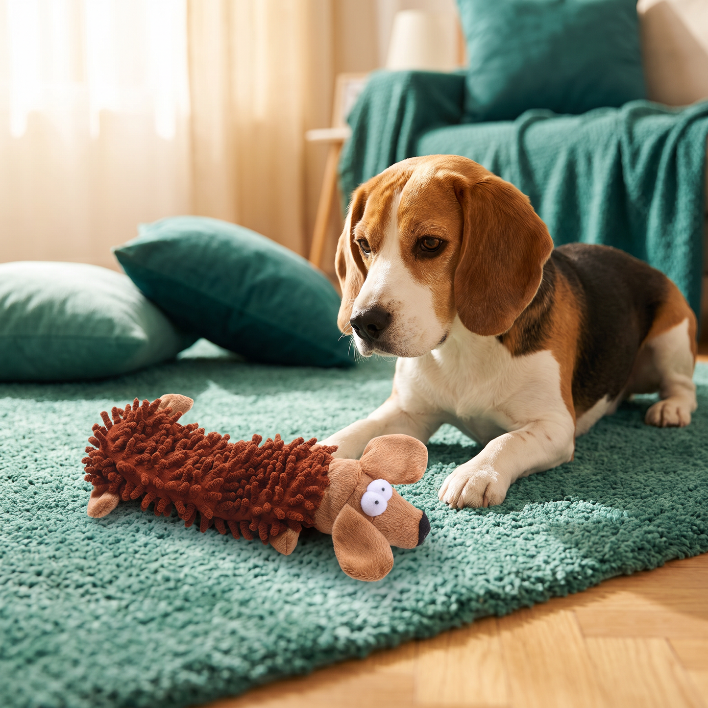 Durable Stuffing-Free Crinkle Squeaky Dog Toy