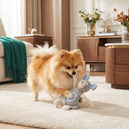 Durable Stuffing-Free Crinkle Squeaky Dog Toy