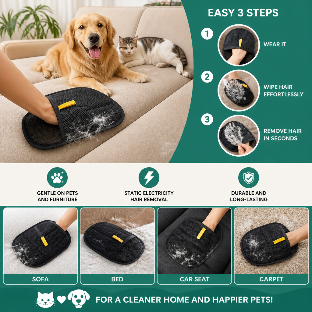Practical pet hair removal glove