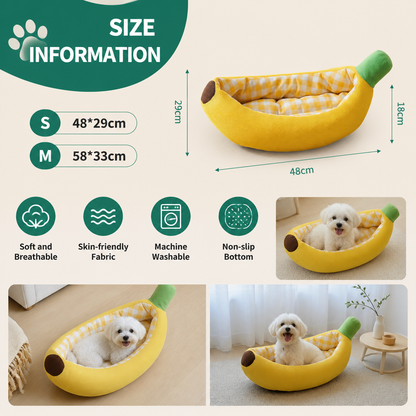 Banana-Shaped Cozy Pet Bed for Dogs