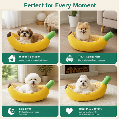 Banana-Shaped Cozy Pet Bed for Dogs