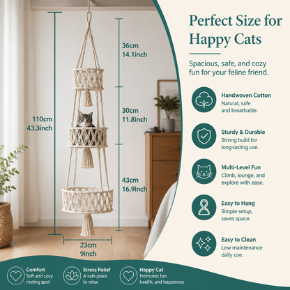 Hanging Handwoven Cat Bed