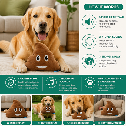Farting Plush Dog Toy with 7 Funny Sounds