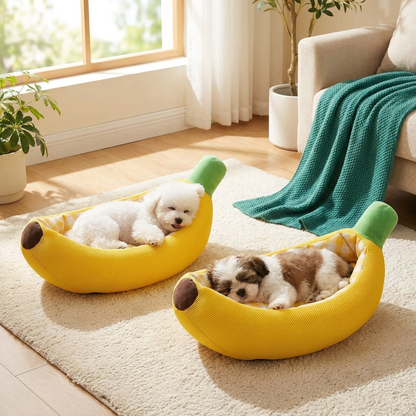 Banana-Shaped Cozy Pet Bed for Dogs