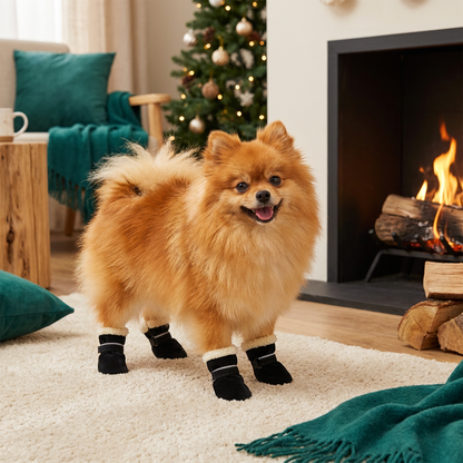 Soft Velvet Puppy Booties – Warm Non-Slip Paw Covers