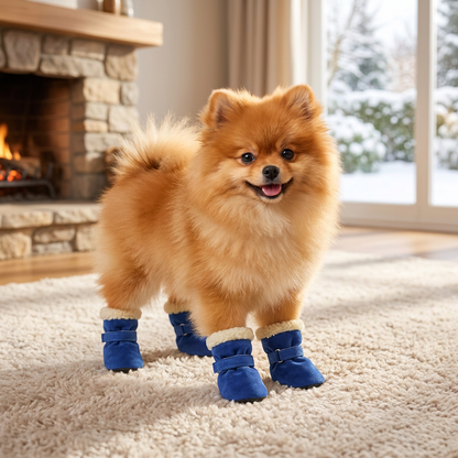 Soft Velvet Puppy Booties – Warm Non-Slip Paw Covers
