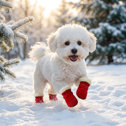 Soft Velvet Puppy Booties – Warm Non-Slip Paw Covers