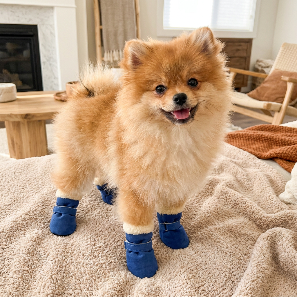 Soft Velvet Puppy Booties – Warm Non-Slip Paw Covers