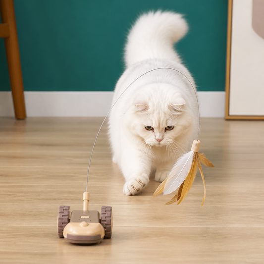 Interactive Cat Toy 3-in-1 – Moving Feather Chase for Active Playtime