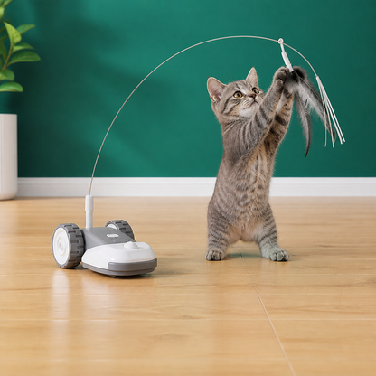 Interactive Cat Toy 3-in-1 – Moving Feather Chase for Active Playtime