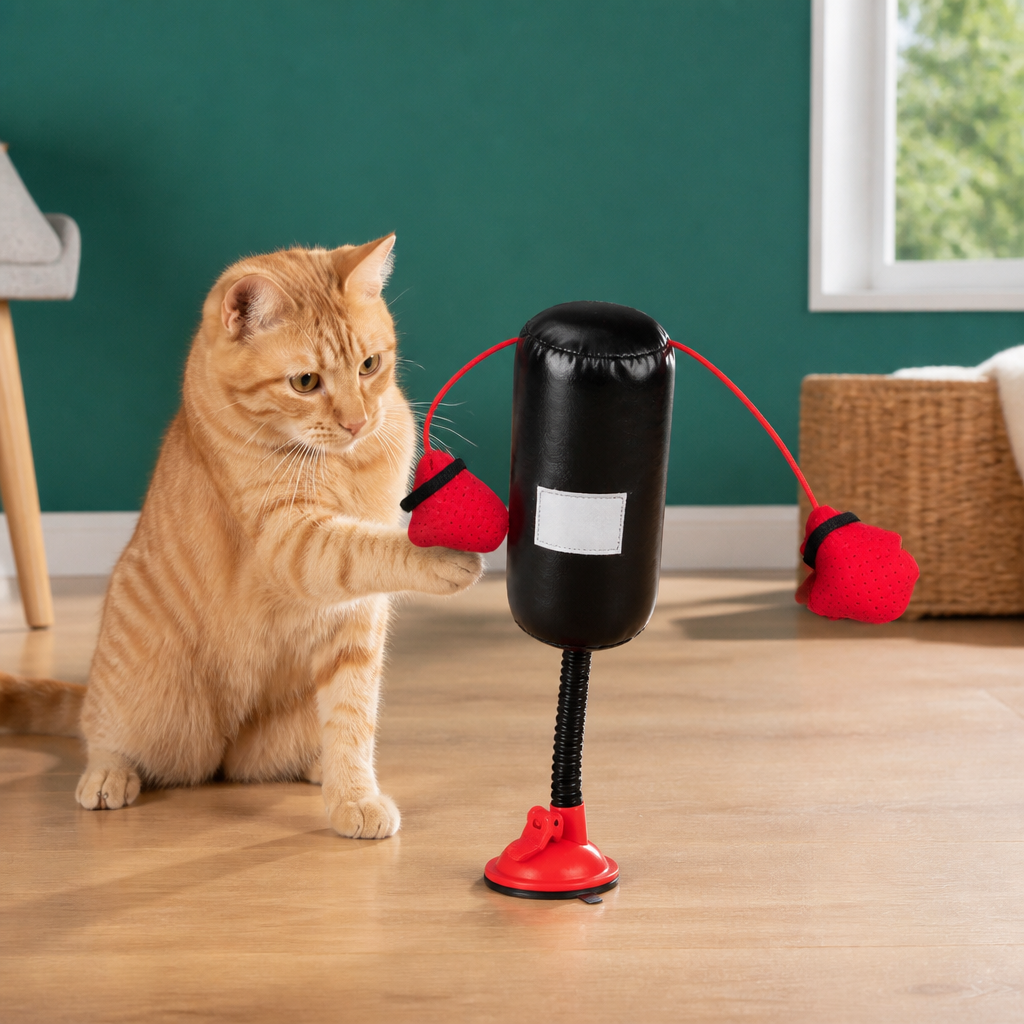 Durable Interactive Cat Boxing Toy with Punching Bag