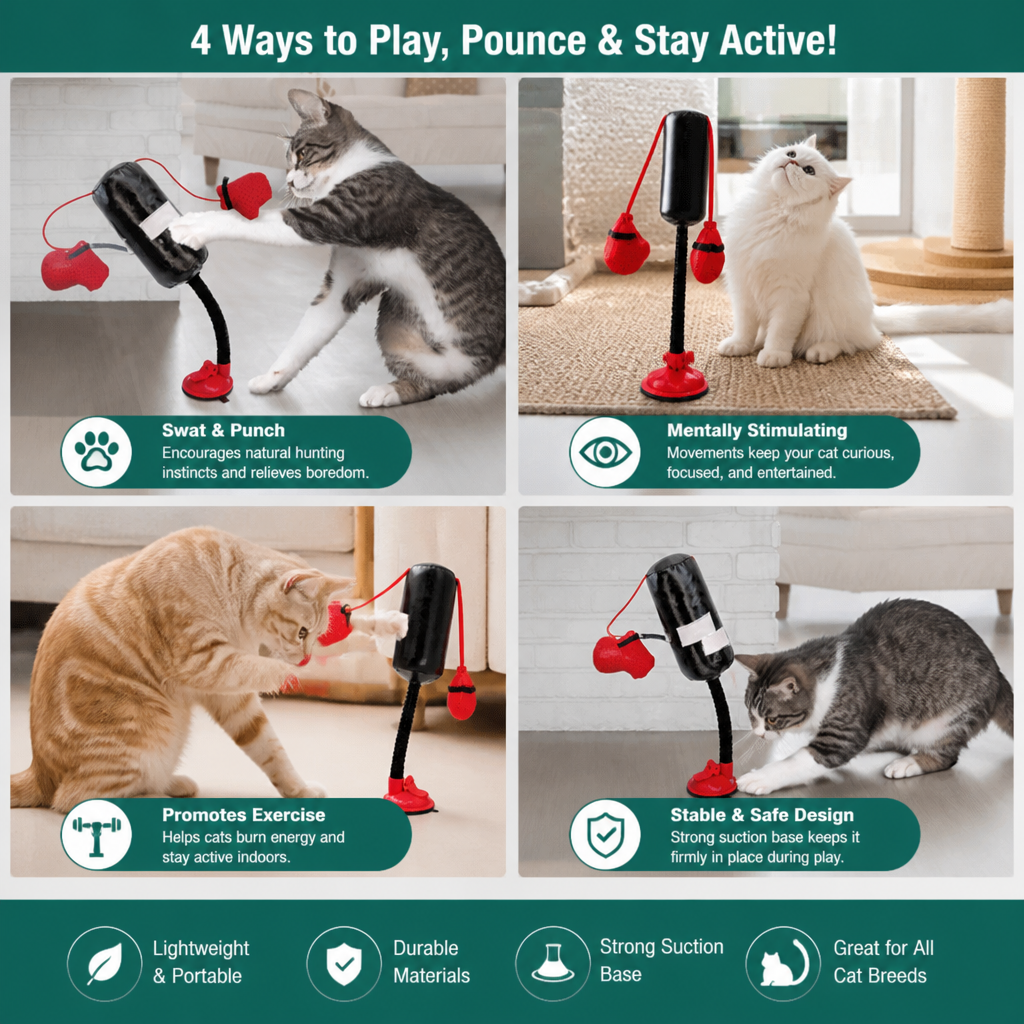 Durable Interactive Cat Boxing Toy with Punching Bag