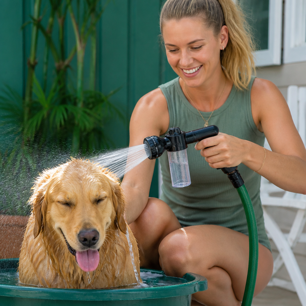 Pet Shower Sprayer with Gentle Water Flow for Easy Dog Bathing