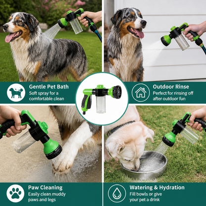 Pet Shower Sprayer with Gentle Water Flow for Easy Dog Bathing
