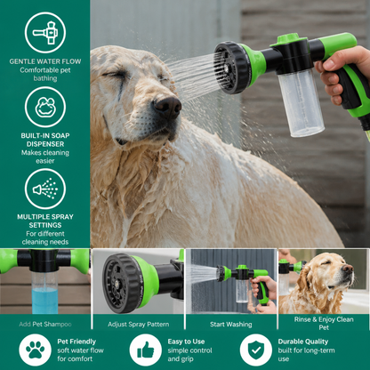 Pet Shower Sprayer with Gentle Water Flow for Easy Dog Bathing