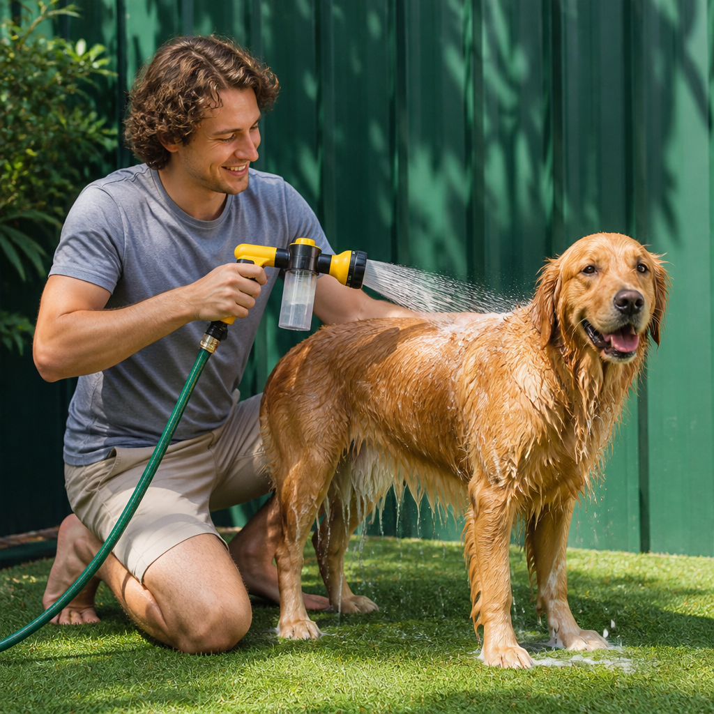 Pet Shower Sprayer with Gentle Water Flow for Easy Dog Bathing