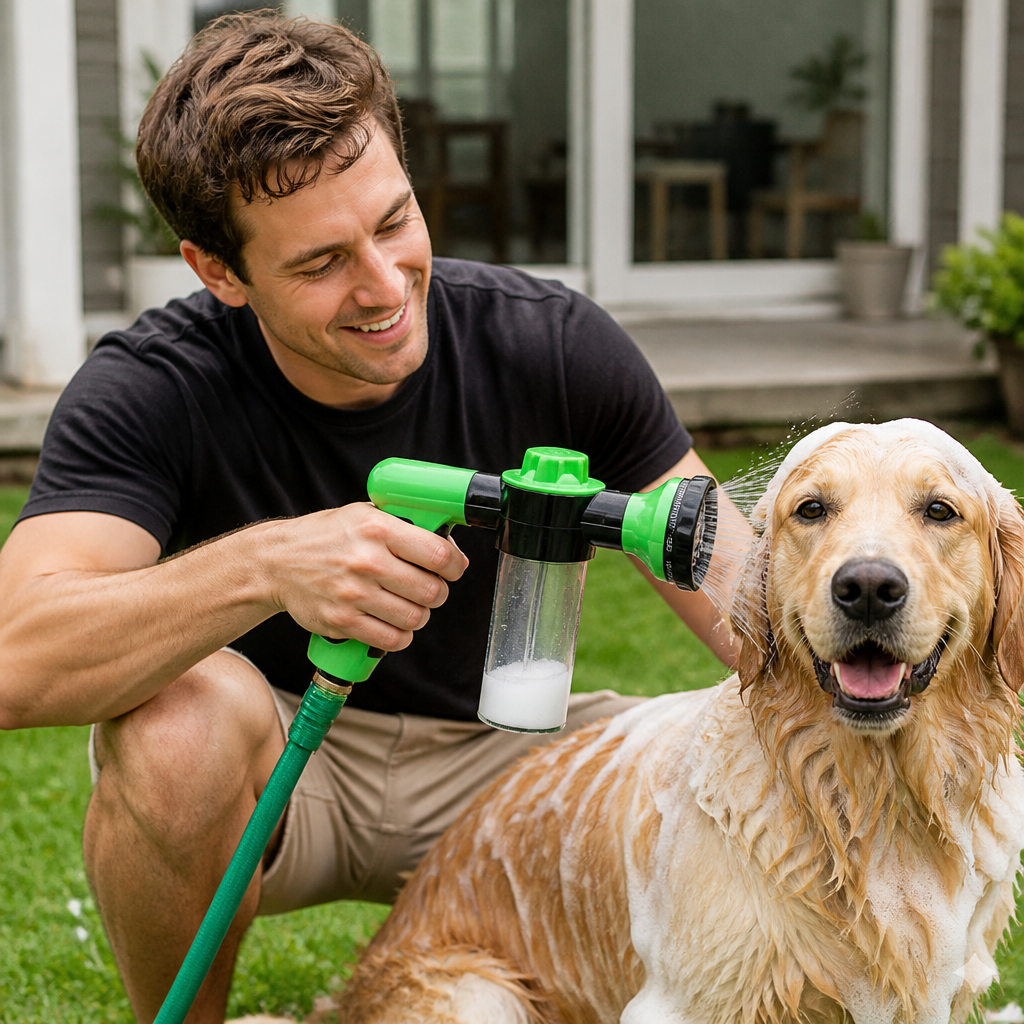 Pet Shower Sprayer with Gentle Water Flow for Easy Dog Bathing